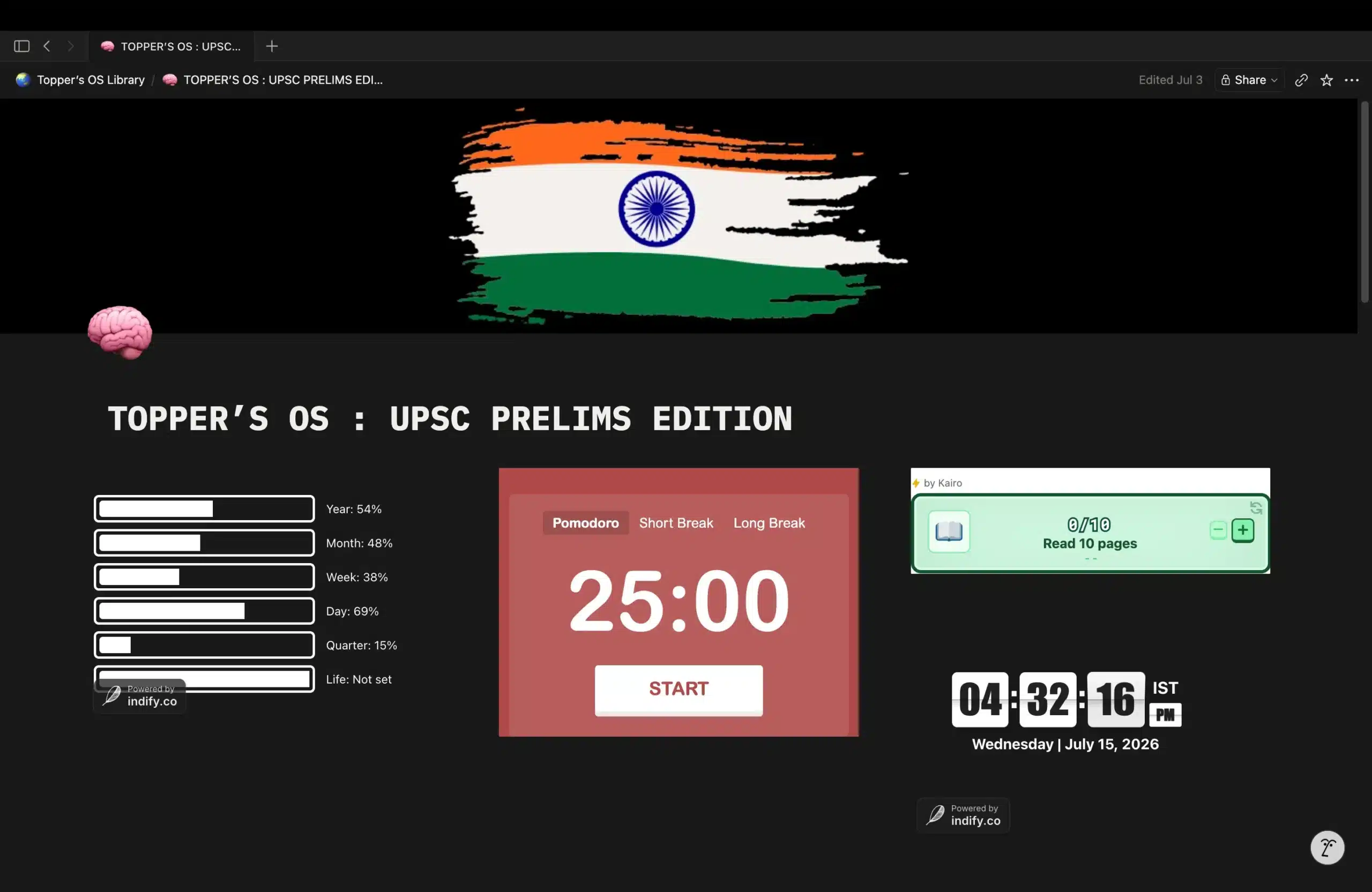 Topper's OS Deep Work Dashboard