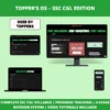 Topper's OS – SSC CGL Edition dashboard showing all four tiers, subject tracking, and a live study timer on desktop, laptop, and mobile.