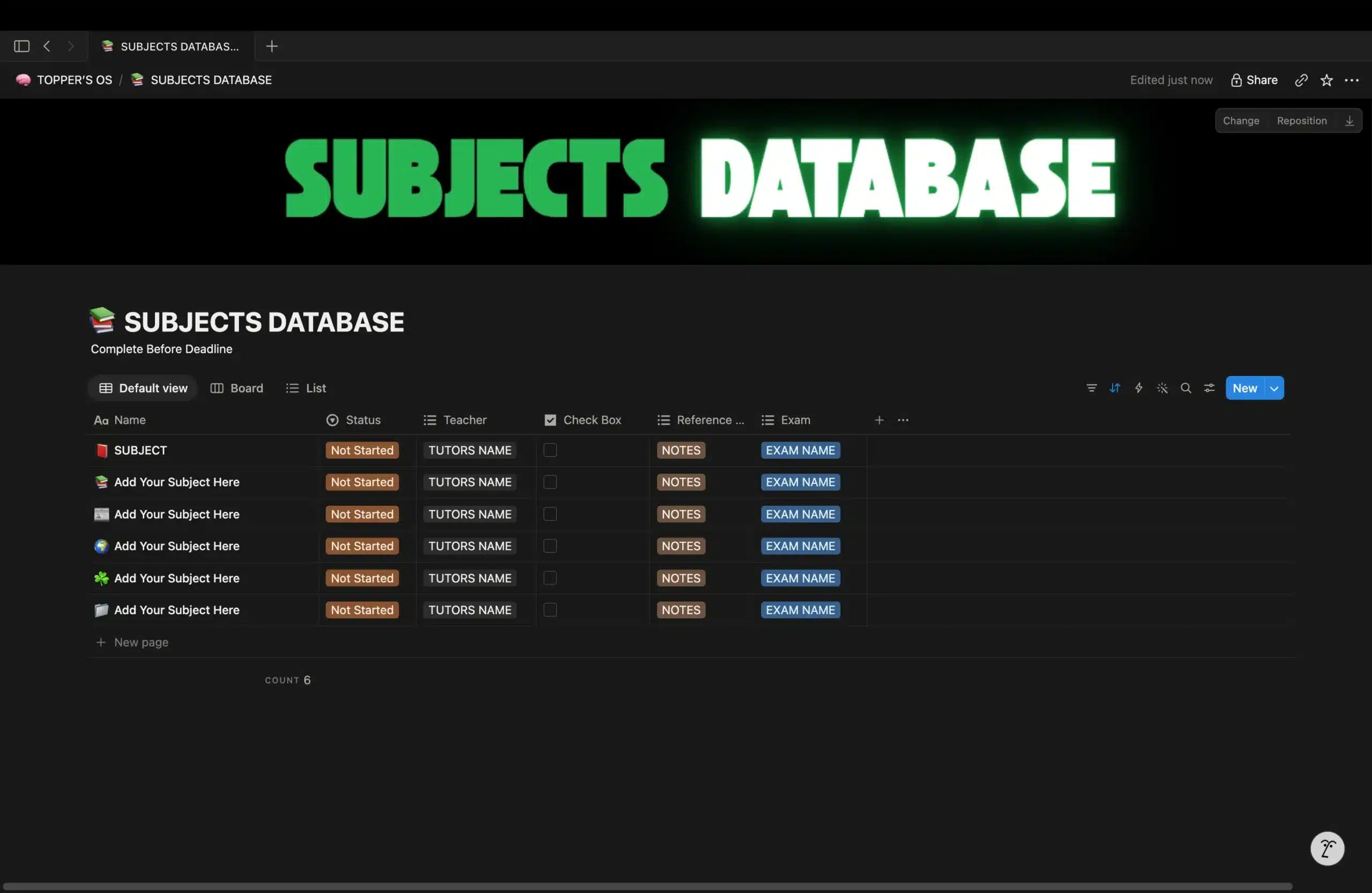 Subjects Database Hub